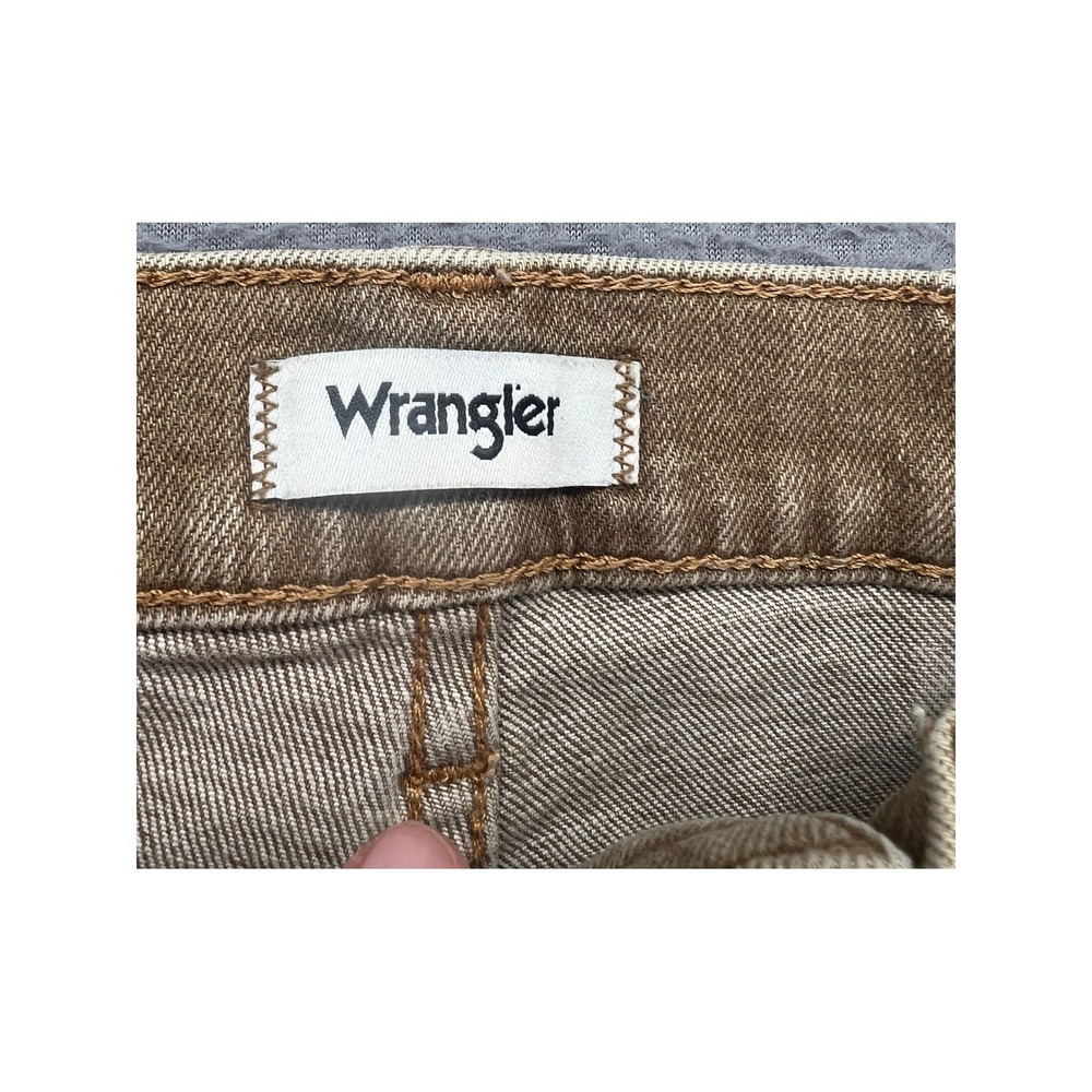 Wrangler Jeans Women's Size 25 Tan Brown Wide Leg Crop High Rise Patch Pocket - Picture 4 of 14